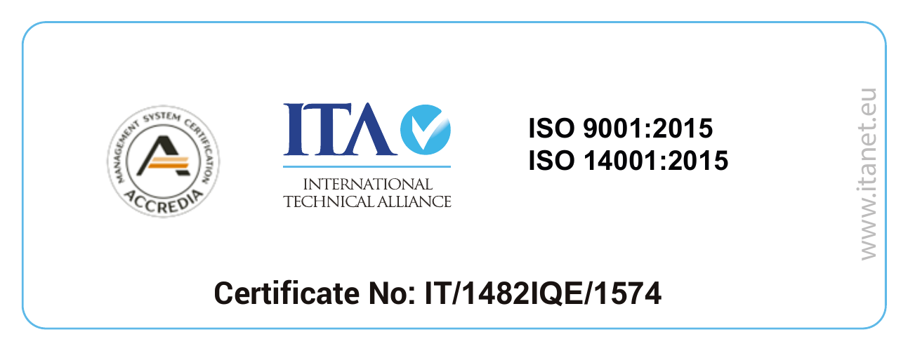 Certificazione ISO 9001:2015 e ISO 14001:2015